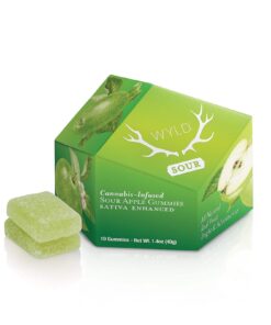 WYLD Sour Apple Sativa Enhanced Gummies